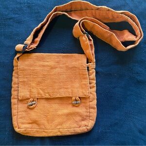 Y2K 100% Cotton made in India’s Burnt Orange crossbody Bag! Bohemian Hippie. New